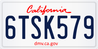 CA license plate 6TSK579