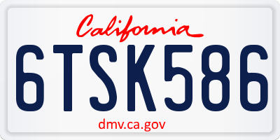 CA license plate 6TSK586