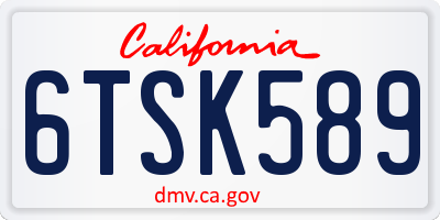 CA license plate 6TSK589