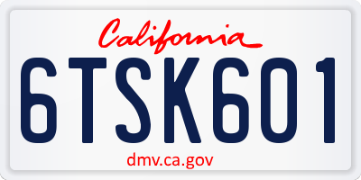 CA license plate 6TSK601