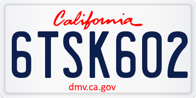 CA license plate 6TSK602