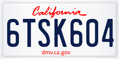 CA license plate 6TSK604