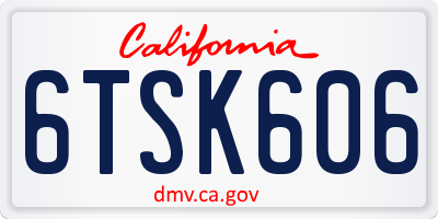 CA license plate 6TSK606