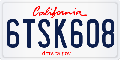 CA license plate 6TSK608
