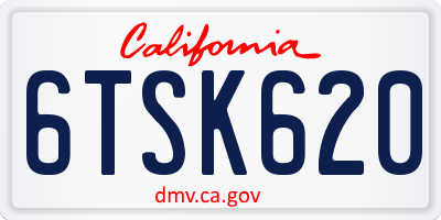 CA license plate 6TSK620