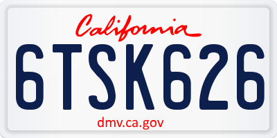 CA license plate 6TSK626