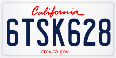 CA license plate 6TSK628