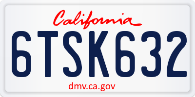 CA license plate 6TSK632