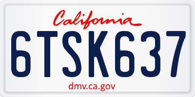 CA license plate 6TSK637