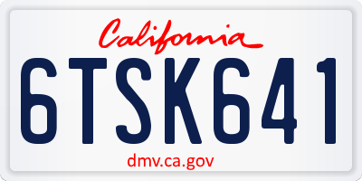 CA license plate 6TSK641