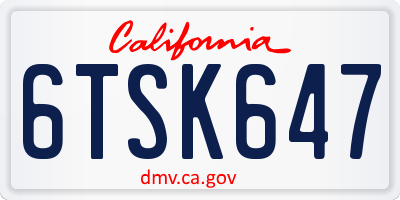 CA license plate 6TSK647