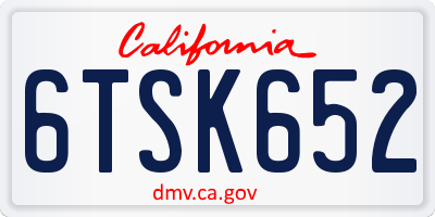 CA license plate 6TSK652
