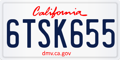 CA license plate 6TSK655