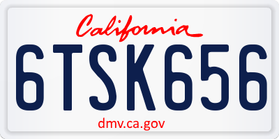 CA license plate 6TSK656