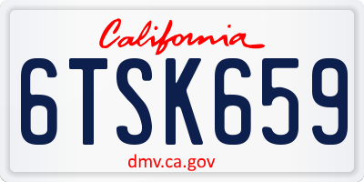CA license plate 6TSK659