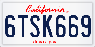 CA license plate 6TSK669