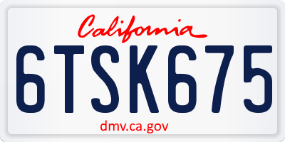 CA license plate 6TSK675