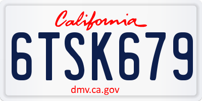 CA license plate 6TSK679