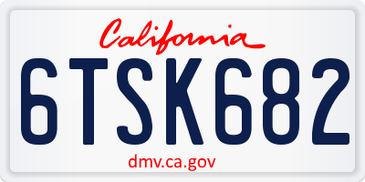 CA license plate 6TSK682