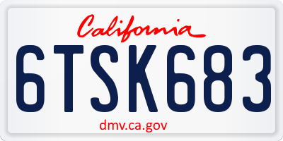 CA license plate 6TSK683