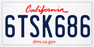 CA license plate 6TSK686