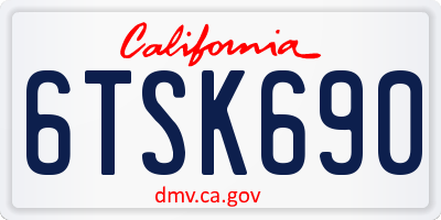 CA license plate 6TSK690
