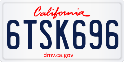 CA license plate 6TSK696