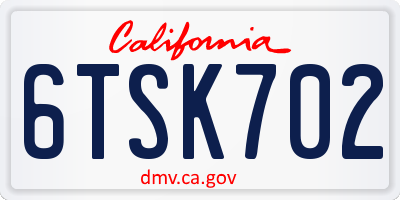 CA license plate 6TSK702