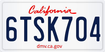 CA license plate 6TSK704