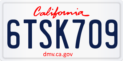 CA license plate 6TSK709