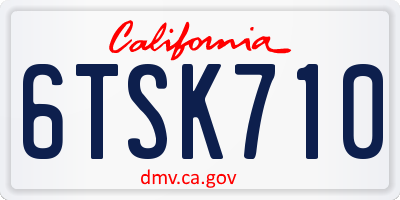 CA license plate 6TSK710