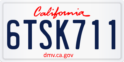 CA license plate 6TSK711