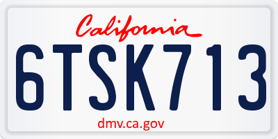 CA license plate 6TSK713