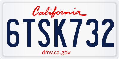 CA license plate 6TSK732