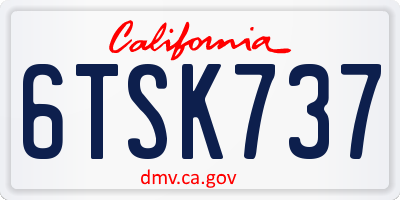 CA license plate 6TSK737