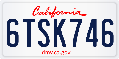 CA license plate 6TSK746