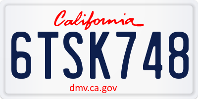 CA license plate 6TSK748
