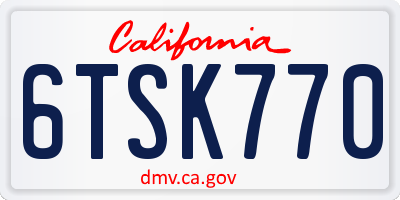 CA license plate 6TSK770