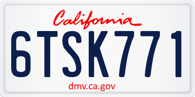 CA license plate 6TSK771