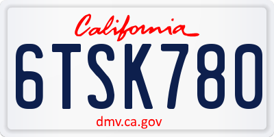 CA license plate 6TSK780