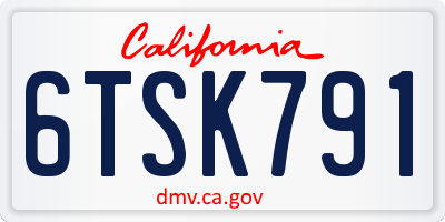 CA license plate 6TSK791