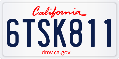 CA license plate 6TSK811