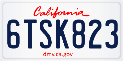 CA license plate 6TSK823