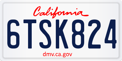 CA license plate 6TSK824