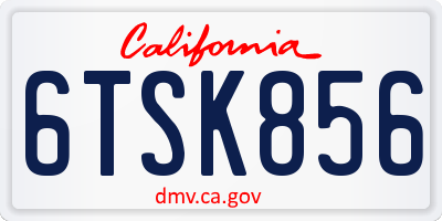 CA license plate 6TSK856