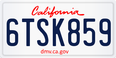 CA license plate 6TSK859