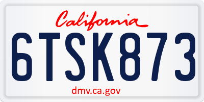 CA license plate 6TSK873
