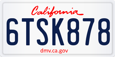 CA license plate 6TSK878