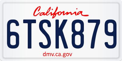 CA license plate 6TSK879