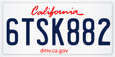 CA license plate 6TSK882